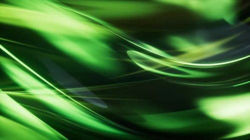 Abstract Flowing Green Light Waves Background