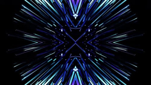 Digital Blue Snowflake Absctract Background Vj Loop 4K