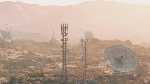 3D Animated Communication Towers and Satellite Dishes
