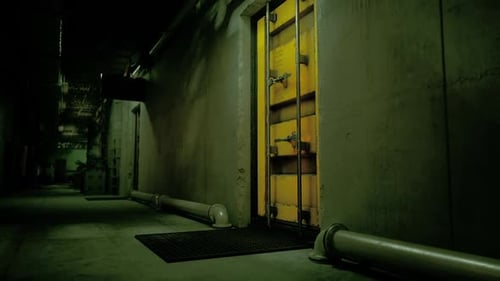 Industrial Bunker Door Shaking Animation