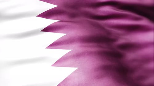 Waving Qatar Flag With Realistic Fabric Texture
