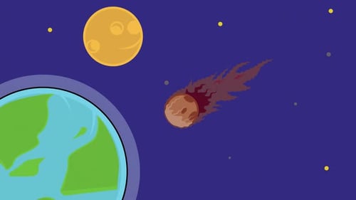 comet will fall to earth animation backgrounds video