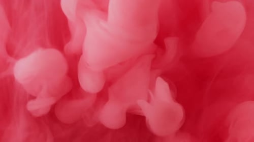 Abstract White Smoke Swirls on Red Background