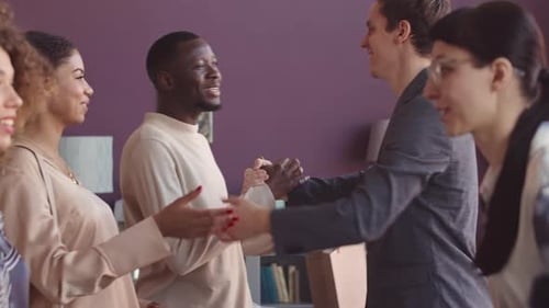 Group of Friends Getting Together in Apartment