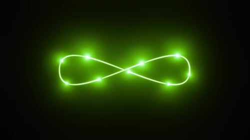Neon Infinity Sign 3D Render Seamless Loop Animation Abstract Background with Infinity Sign Digital