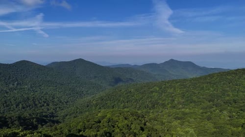 Aerial View of Green Mountains Under Clear Blue Sky