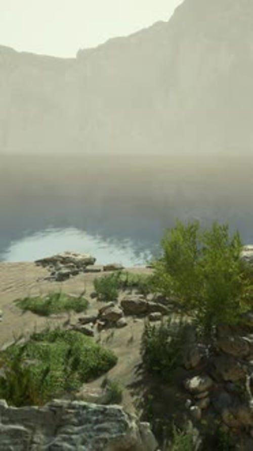 A Serene Lake Nestled Among Majestic Mountains