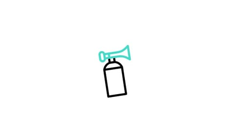 Flat Design Animated Air Horn with Sound Wave