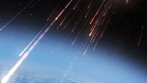 Fast blazing Meteors burning in earth atmosphere