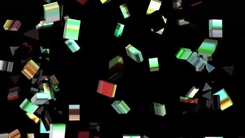 Fragments and Cubes Glitter Confetti Explosion Animation
