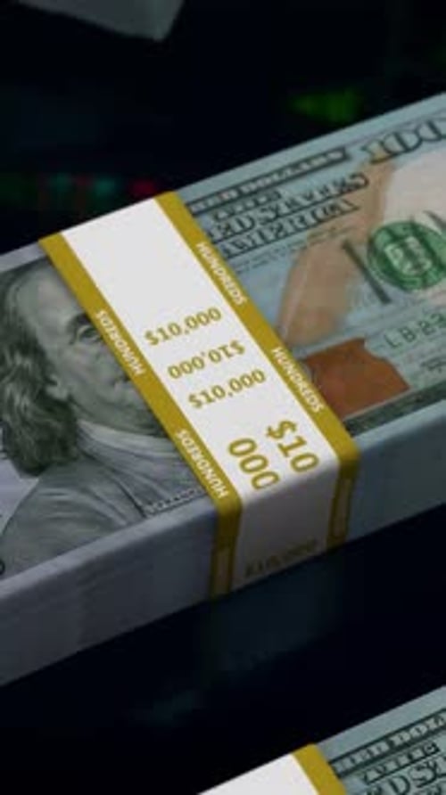 Dollar Money Stack Wealth Finance Background Vertical