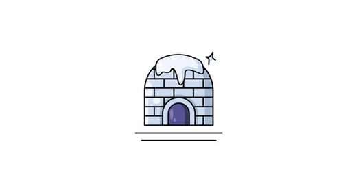igloo house animated icon illustration motion graphic design