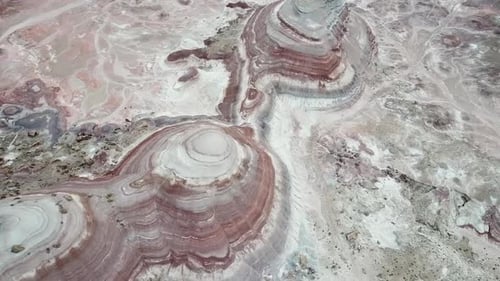 Resemble of Planet Mars on Earth. Aerial View on Eroded Rocky Hills and Valley in Utah Desert USA Ne