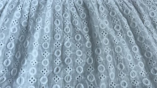 Linen Fabric With Embroidered Patterns