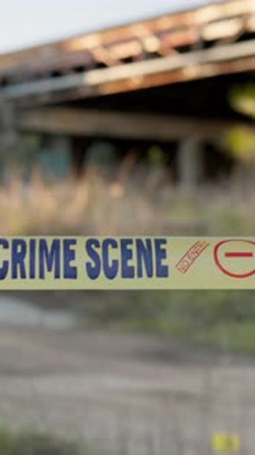 Crime Scene Tape Blocking Derelict Building