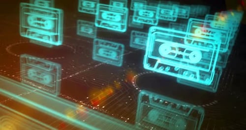 Symboles d'enregistrement sur cassette Audio Loop Cyber Concept