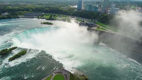 Niagara Falls by Aerial Drone, Beautiful Flying Waterfalls