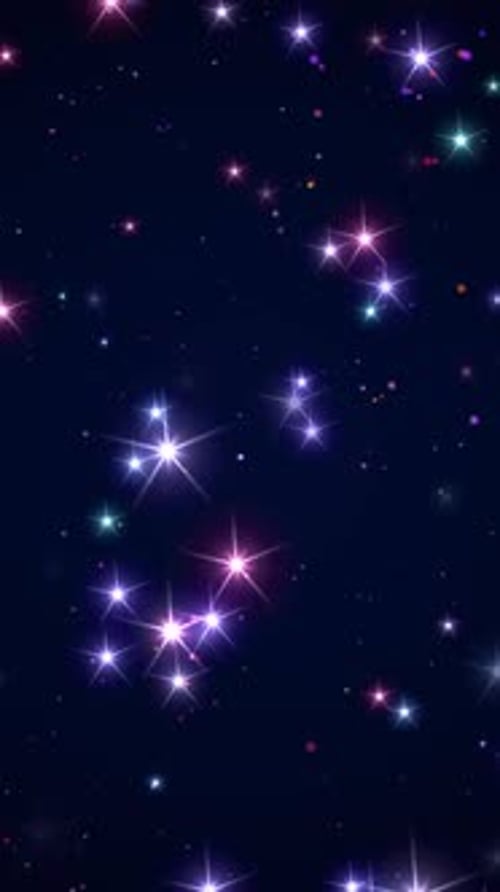 Glittering Colorful Twinkling Stars Celebration Overlay