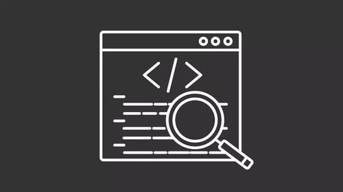 Code Search and Analysis Minimalist Technology Icon