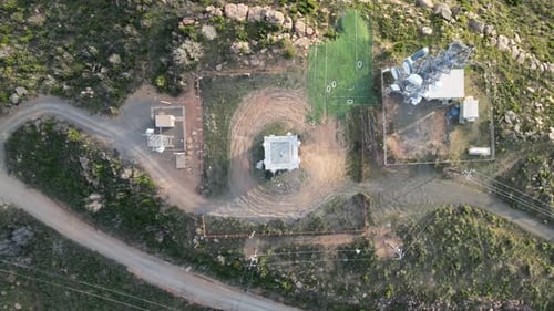 Aerial video above antennas at Mount Vaca California