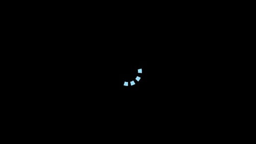 Interface Collection: Animation of three tiny cubes rotating clockwise in center on a dark backgroun