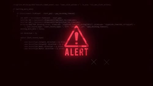Digital Glitch Alert Warning Screen
