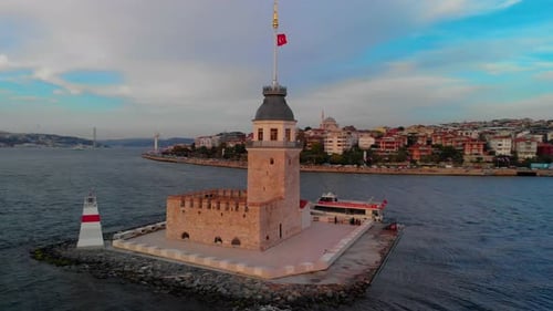 Aerial view of Maiden's Tower, Istanbul