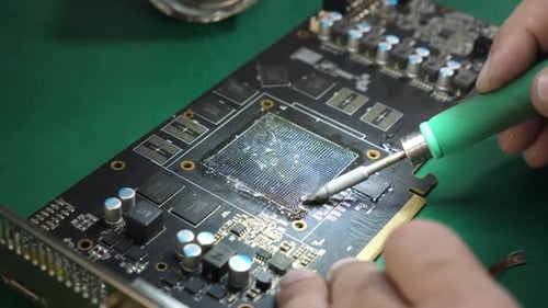 Soldering Iron Repairing Circuit Board