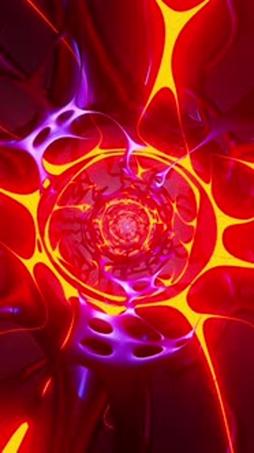 Vertical Infinity tunnel of neon plexuses. Dj visuals effects. Visual loops for music.