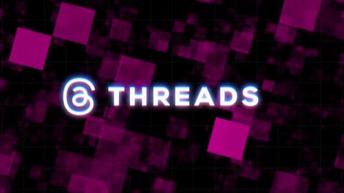 Neon Glitch Text Reveal on Abstract Background