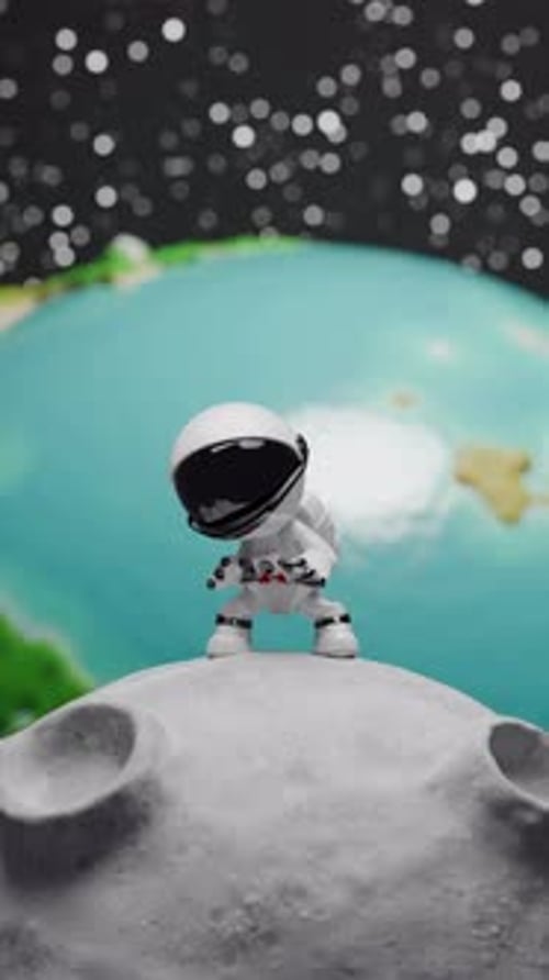 Cartoon Astronaut Loop Animation Satisfying Video