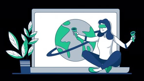 Modern Technology Illustration for Virtual Reality Exploration