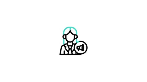 Animated Person with Megaphone Communication Icon