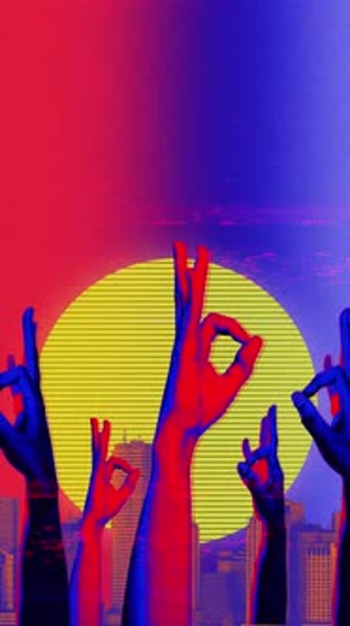 Ok Sign Portrait Hands Abstract Background