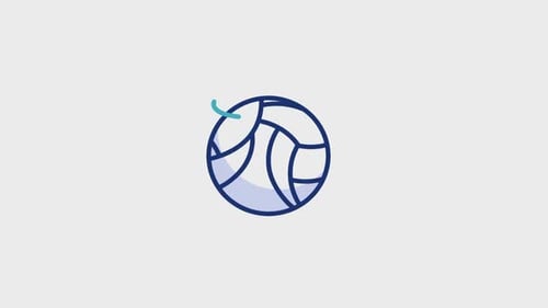 Minimalist Animated Volleyball Icon Reveal