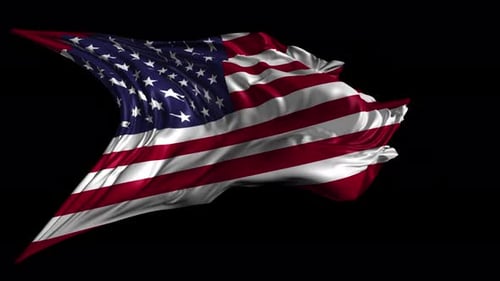 Waving Realistic USA Flag for National Holidays and Events
