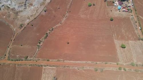 Aerial View of Patterned Farmland