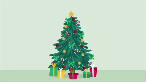 Animated Christmas Tree Decoration and Greeting