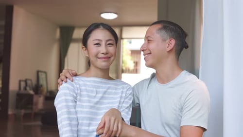 Asian family, Smiling, close-up portrait, happy faces