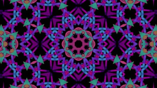 Vibrant Geometric Abstract Kaleidoscope Seamless Loop