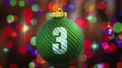 Festive Christmas Ornament Countdown to Happy New Year