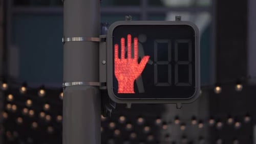 Um semáforo padrão encontrado nas ruas de Denver, Colorado, EUA - De perto