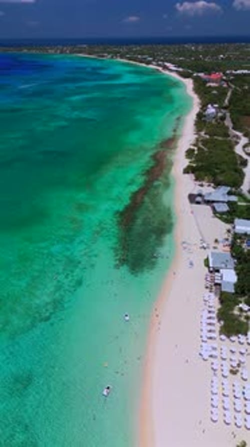 Vertical Pull-Back Descent of Seven Mile Beach, Grand Cayman