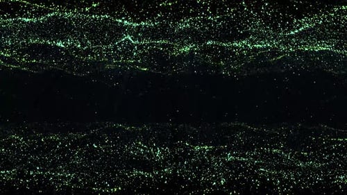 Dynamic Green Particle Waves Abstract Background Reveal