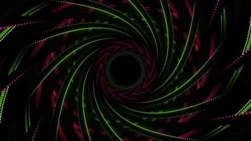 Pink And Green Spiral Neon Ribbon Background Vj Loop In 4K