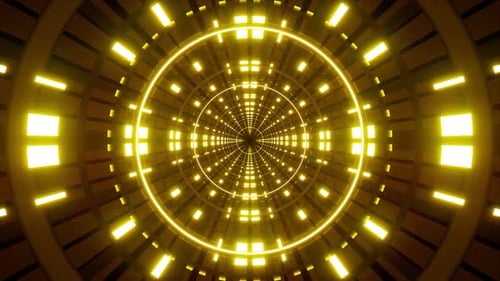 Fast Flickering Yellow Lamp Tunnel Background Loop