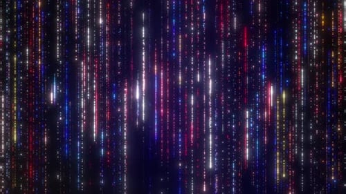 Futuristic Digital Rain Falling Particles Background Loop