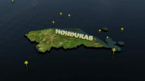 Honduras 3D-Karte mit Animation
