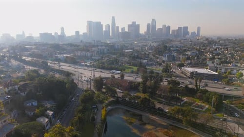 A Breathtaking Aerial View of Downtown Los Angeles Captured Beautifully From Echo Park