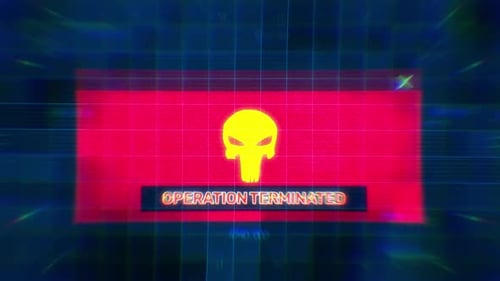 Glitch Skull Digital Error Operation Terminated Reveal